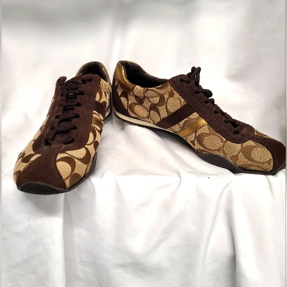 Coach Katelyn Gold Signature Sneaker Size 9.5 - Picture 6 of 6